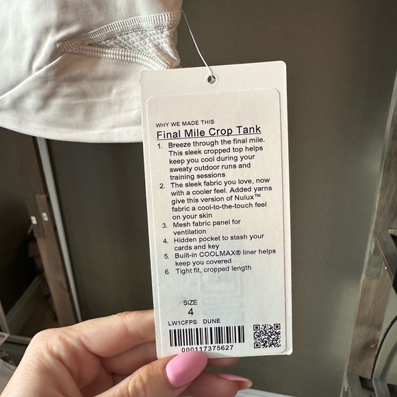 NWT Lululemon Final Mile Crop Tank - Picture 3 of 3